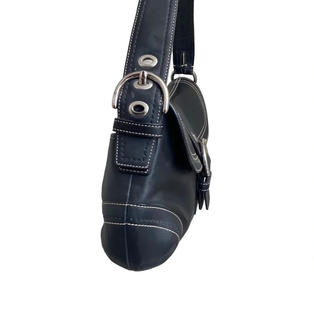Coach f10910 black leather large soho bag y2k